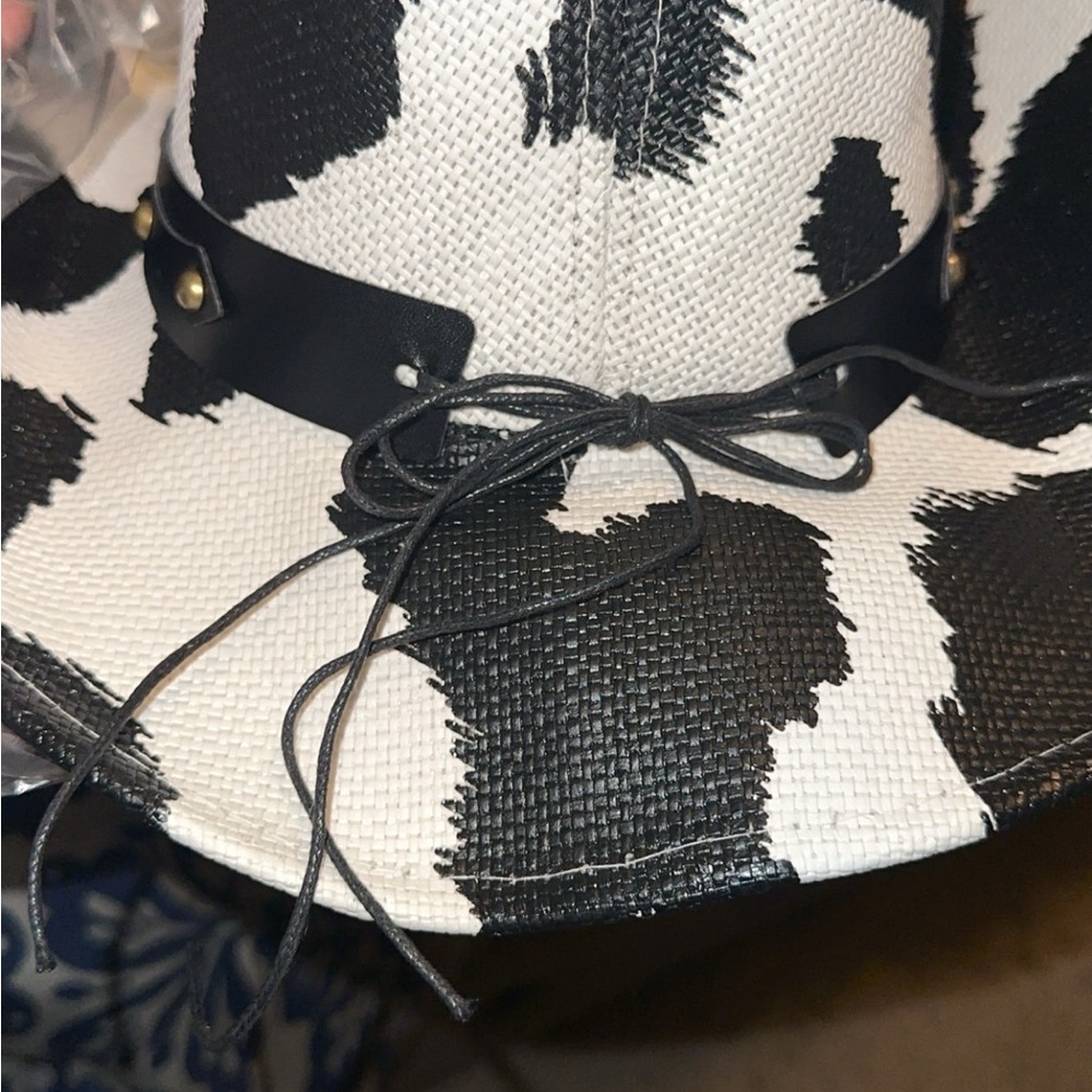 Black and White Cow Print Hat